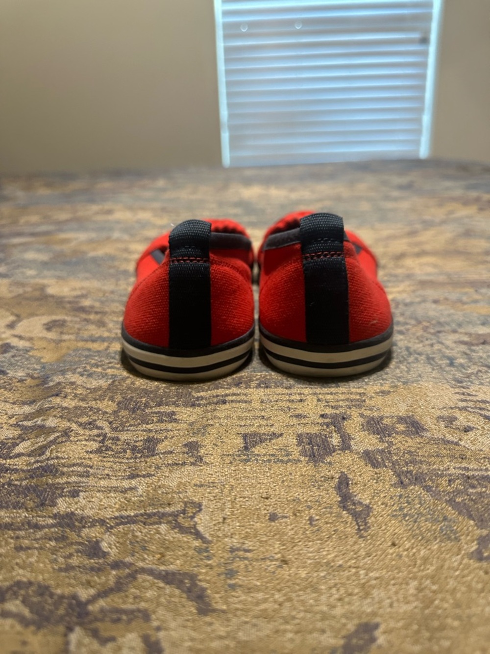 Tory Burch Red Canvas Logo Slip-On Loafers - Picture 4 of 6